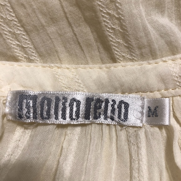 MONORENO Pale Yellow Boho Top Size M - Picture 5 of 6